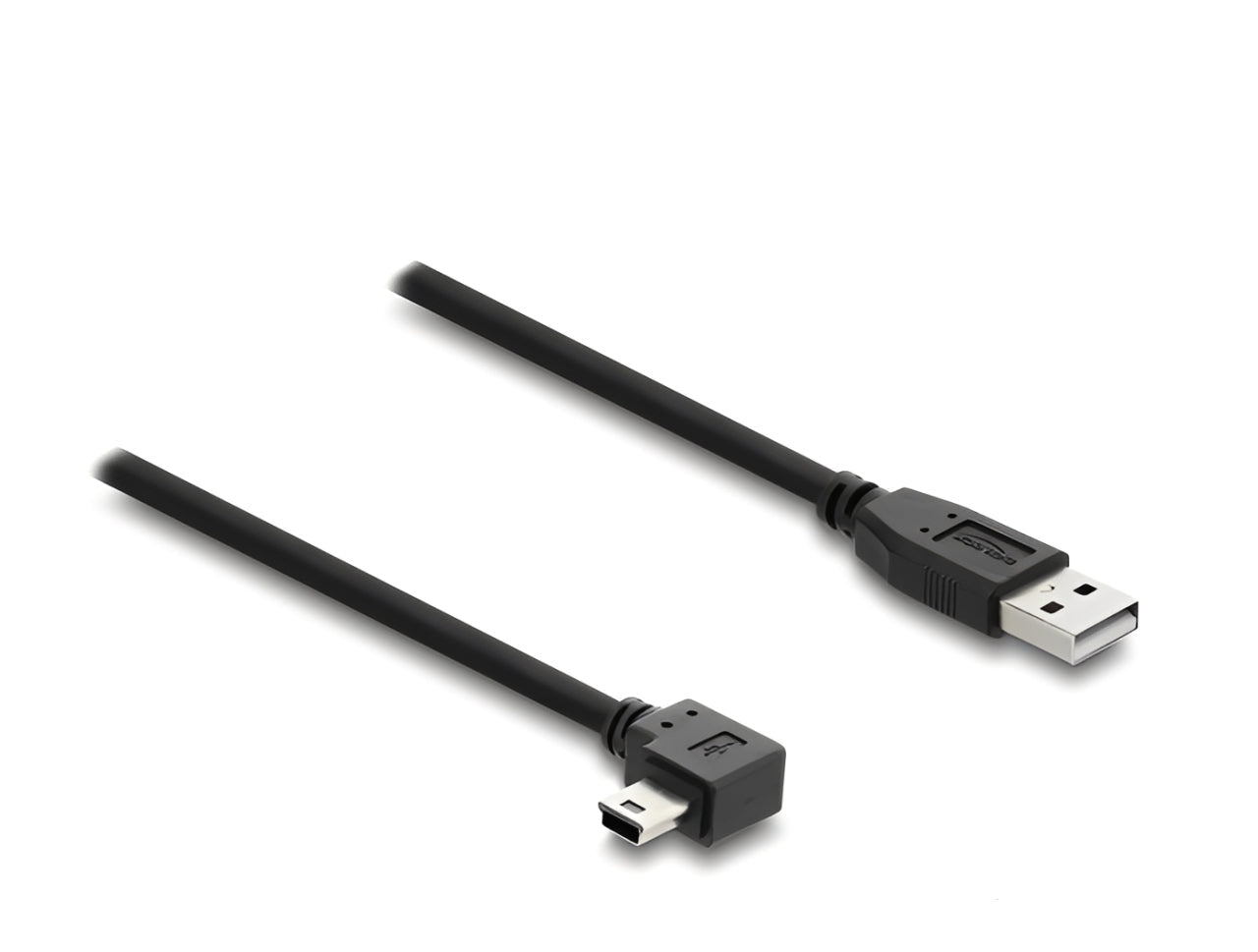 כבל USB 2.0 מבית Delock גרמניה מאפשר חיבור בין התקן עם מחבר USB Mini-B לבין מחשב שולחני או נייד המצויד ביציאת USB Type-A פנויה