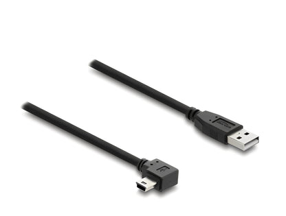 כבל USB 2.0 מבית Delock גרמניה מאפשר חיבור בין התקן עם מחבר USB Mini-B לבין מחשב שולחני או נייד המצויד ביציאת USB Type-A פנויה