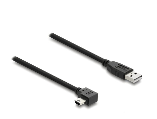 כבל USB 2.0 מבית Delock גרמניה מאפשר חיבור בין התקן עם מחבר USB Mini-B לבין מחשב שולחני או נייד המצויד ביציאת USB Type-A פנויה