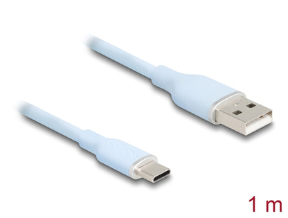 כבל USB 2.0 מבית DELOCK גרמניה מאפשר חיבור בין מכשיר בעל חיבור USB-C למחשב המצויד בחיבור USB-A - delock.israel