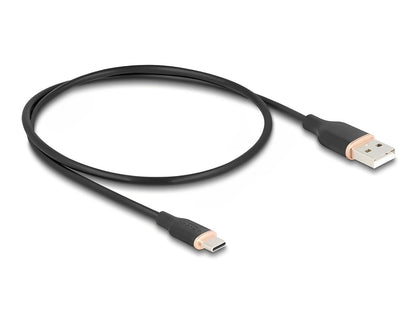 כבל USB 2.0 מבית DELOCK גרמניה מאפשר חיבור בין מכשיר בעל חיבור USB-C למחשב המצויד בחיבור USB-A - delock.israel