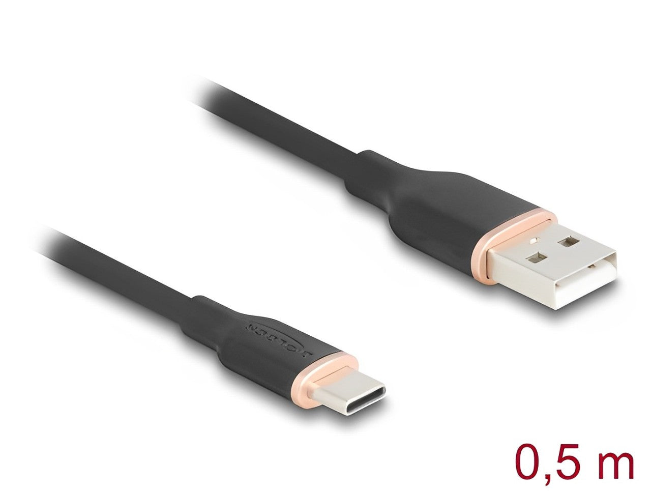 כבל USB 2.0 מבית DELOCK גרמניה מאפשר חיבור בין מכשיר בעל חיבור USB-C למחשב המצויד בחיבור USB-A - delock.israel