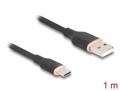 כבל USB 2.0 מבית DELOCK גרמניה מאפשר חיבור בין מכשיר בעל חיבור USB-C למחשב המצויד בחיבור USB-A - delock.israel