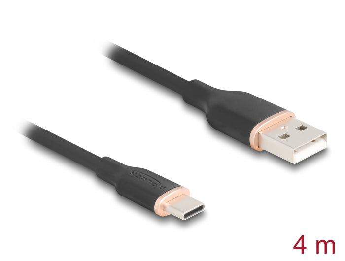 כבל USB 2.0 מבית DELOCK גרמניה מאפשר חיבור בין מכשיר בעל חיבור USB-C למחשב המצויד בחיבור USB-A - delock.israel