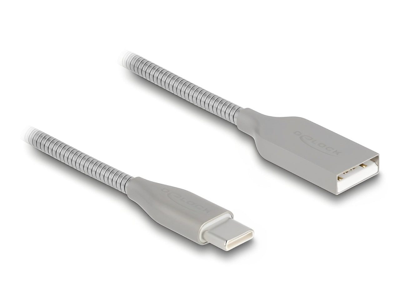 כבל USB 2.0 מבית DELOCK גרמניה מאפשר חיבור בין מכשיר בעל חיבור USB-C למחשב המצויד בחיבור USB-A - delock.israel