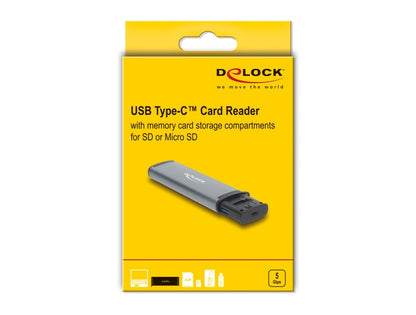 קורא כרטיסים USB‑C מבית Delock גרמניה לחיבור מהיר ונוח למחשב או לפטופ