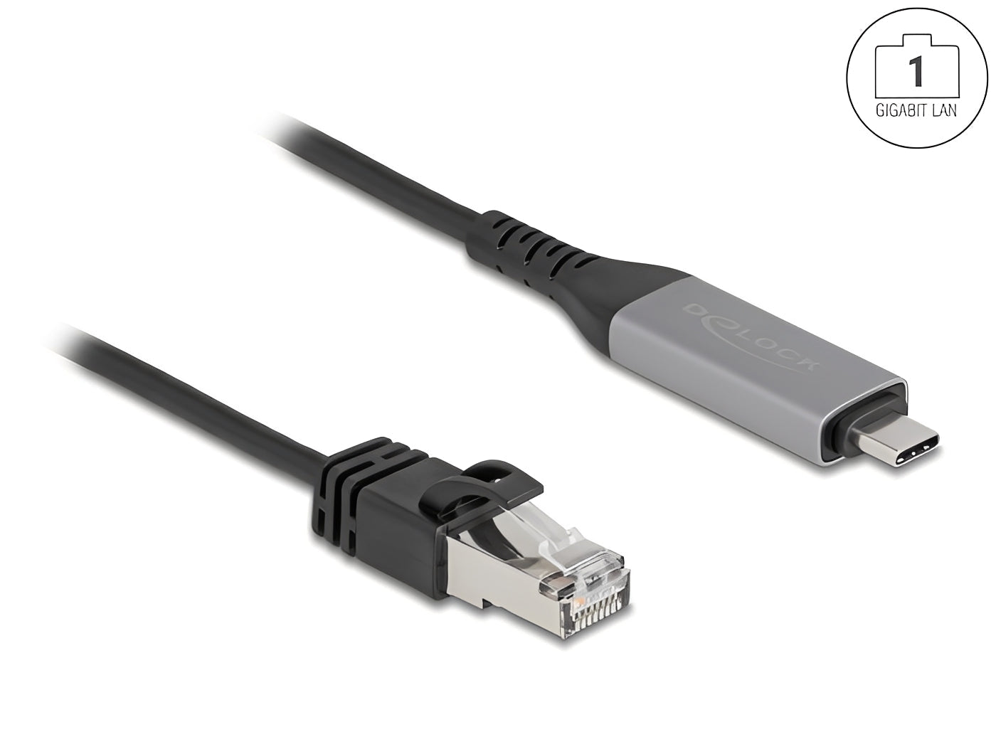 מתאם זה מבית Delock גרמניה מאפשר להוסיף למחשב אישי או נייד ממשק רשת יציב ומהיר עם מהירות שידור של עד 1 גיגה-ביט לשנייה דרך חיבור USB-C