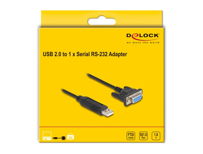 ממיר זה מבית DELOCK גרמניה מאפשר חיבור של התקנים טוריים (Serial) כגון מדפסות, מכשירי מדידה, בקרי שליטה