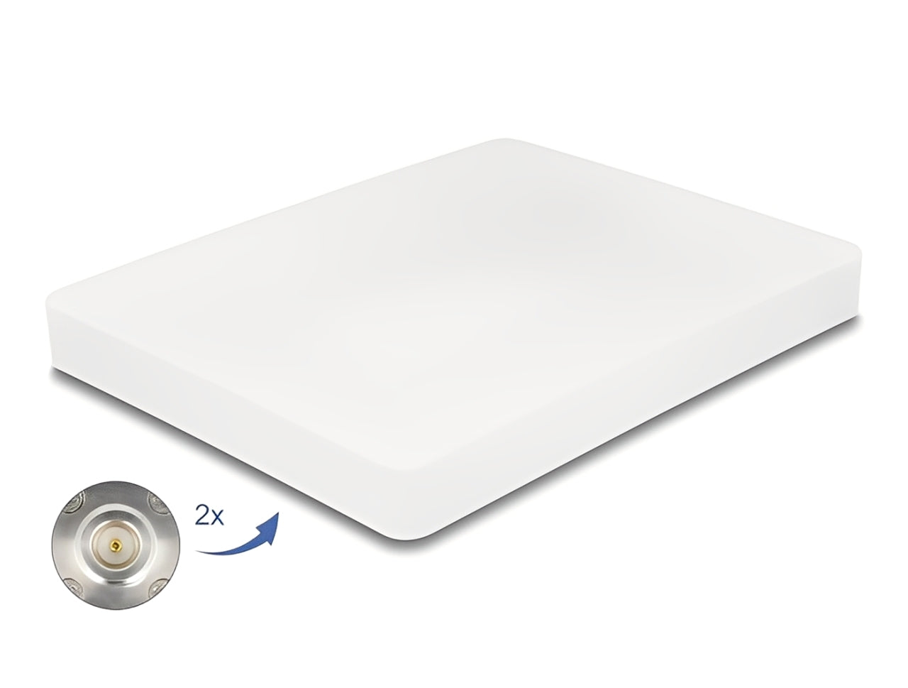 אנטנה איכותית WiFi 6 MIMO מבית Delock גרמניה משמשת לשידור וקליטת אותות בהתאם לתקן IEEE 802.11 ax/ac/a/h/b/g/n מחוץ למבנה