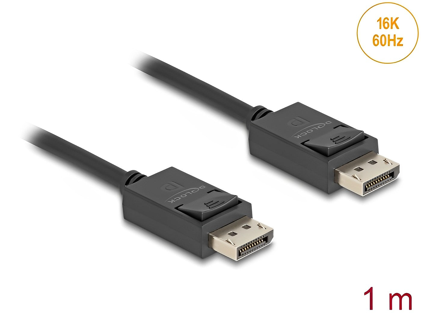 Delock DisplayPort cable 16K 60 Hz 80 Gbps 1 m - delock.israel