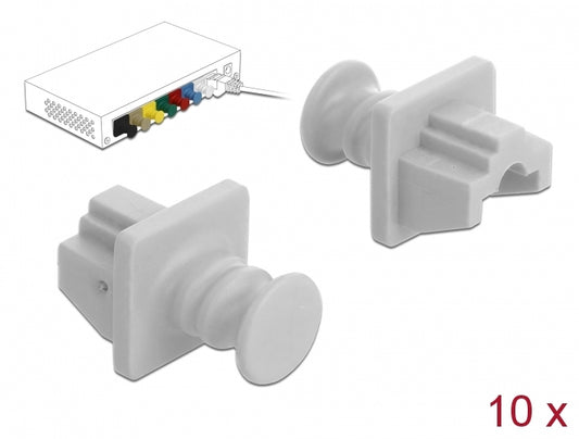 Delock Dust Cover for RJ45 jack 10 pieces white - delock.israel