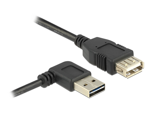 כבל מאריך EASY-USB 2.0 מבית Delock גרמניה מאפשר חיבור בין מכשיר עם מחבר USB-A למחשב אישי או נייד עם חיבור USB-A פנוי
