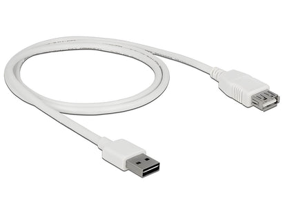 Delock Extension cable EASY-USB 2.0 Type-A male > USB 2.0 Type-A female white 1 m - delock.israel