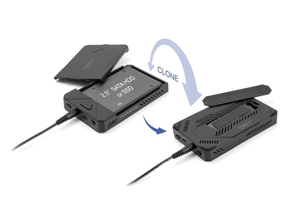 מארז חיצוני USB-C עבור כונן M.2 NVMe + כונן 2.5″ SATA HDD/SSD עם פונקציית שכפול - delock.israel
