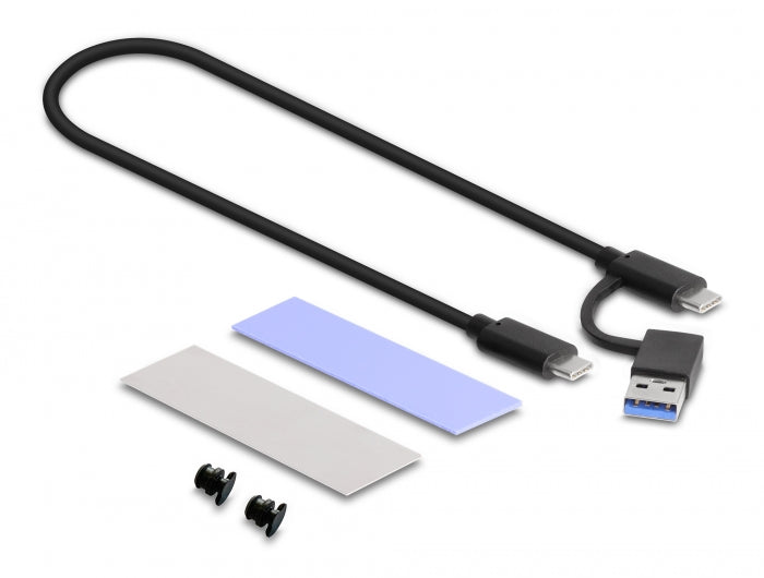 מארז חיצוני Combo USB-C 10Gbps עבור כוננים M.2 NVMe או M.2 SATA - delock.israel