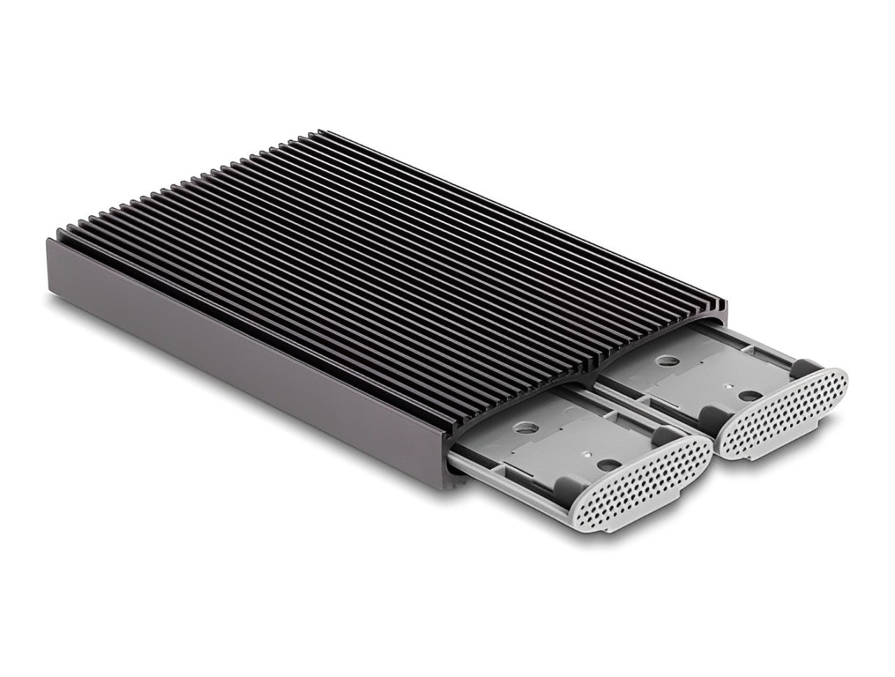 Delock External USB Type-C™ Dual Combo Enclosure for 2 x M.2 NVMe PCIe or SATA SSD - tool free - delock.israel