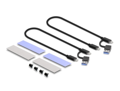 מארז חיצוני Dual Combo USB-C 10Gbps עבור 2 כוננים M.2 NVMe או M.2 SATA