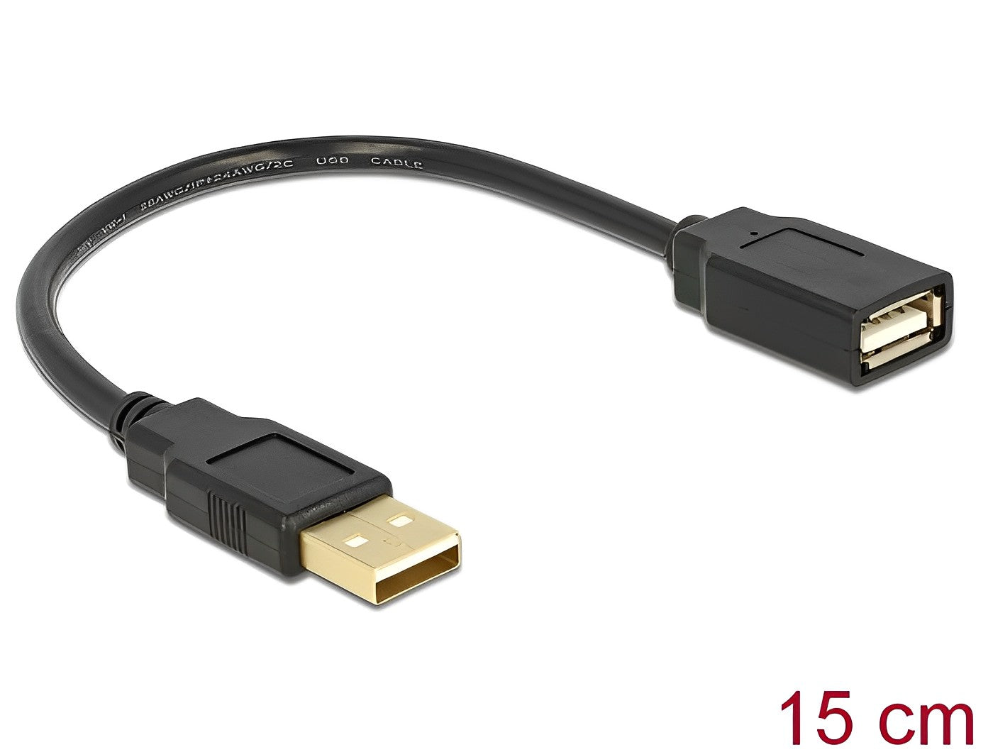 כבל מאריך USB-A 2.0 ז/נ אורך 15 ס"מ - delock.israel