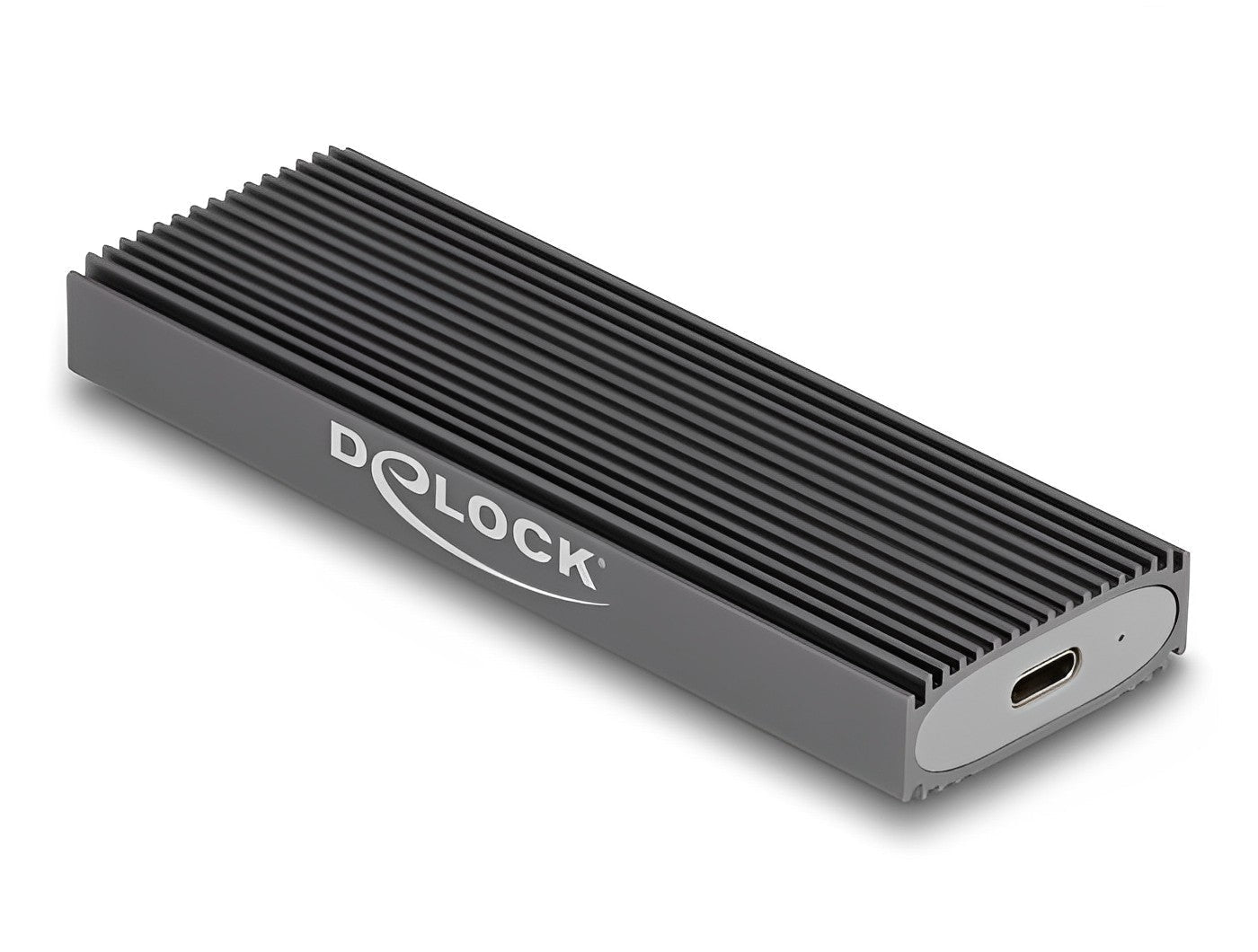 מארז חיצוני מבית Delock גרמניה מאפשר התקנה של כונן SSD מסוג M.2 PCIe NVMe או SATA בפורמטים 2280,‏ 2260,‏ 2242 ו-2230