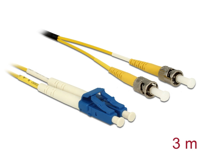 Delock Cable Optical Fibre LC Duplex to ST Duplex Singlemode OS2 3 m - delock.israel