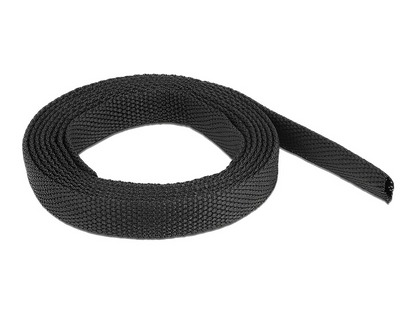 Delock Fabric heat shrink tube 2 m x 6 mm shrinkage ratio 2:1 black - delock.israel