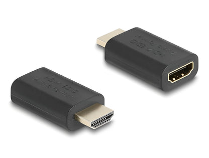 אמולטור EDID HDMI 4K מבית DELOCK גרמניה מדמה חיבור מסך או רסיבר שמע על ידי שליחה של מידע EDID למקור האות