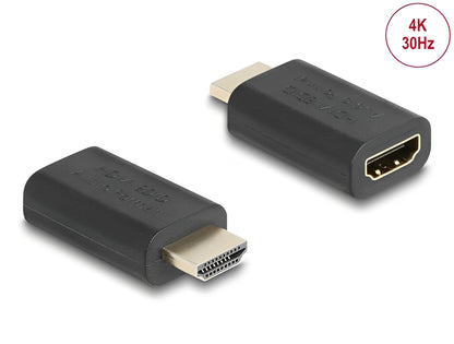 אמולטור EDID HDMI 4K מבית DELOCK גרמניה מדמה חיבור מסך או רסיבר שמע על ידי שליחה של מידע EDID למקור האות