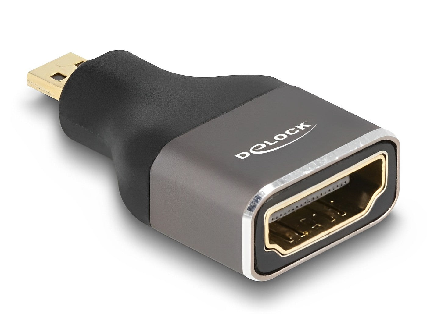 מתאם מתכתי תקע מיקרו HDMI 8K 60 Hz לשקע HDMI - delock.israel