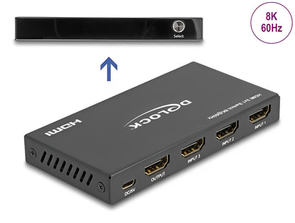 מיתוג HDMI 8K HDR 3/1 + שלט אינפרא אדום - delock.israel