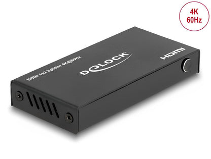 Delock HDMI Splitter 1 x HDMI in to 2 x HDMI out 4K 60 Hz with downscaler - delock.israel