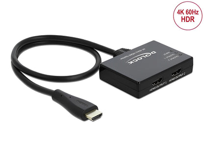 ספליטר HDMI 4K HDR לחיבור 2 מסכים בו זמנית - delock.israel