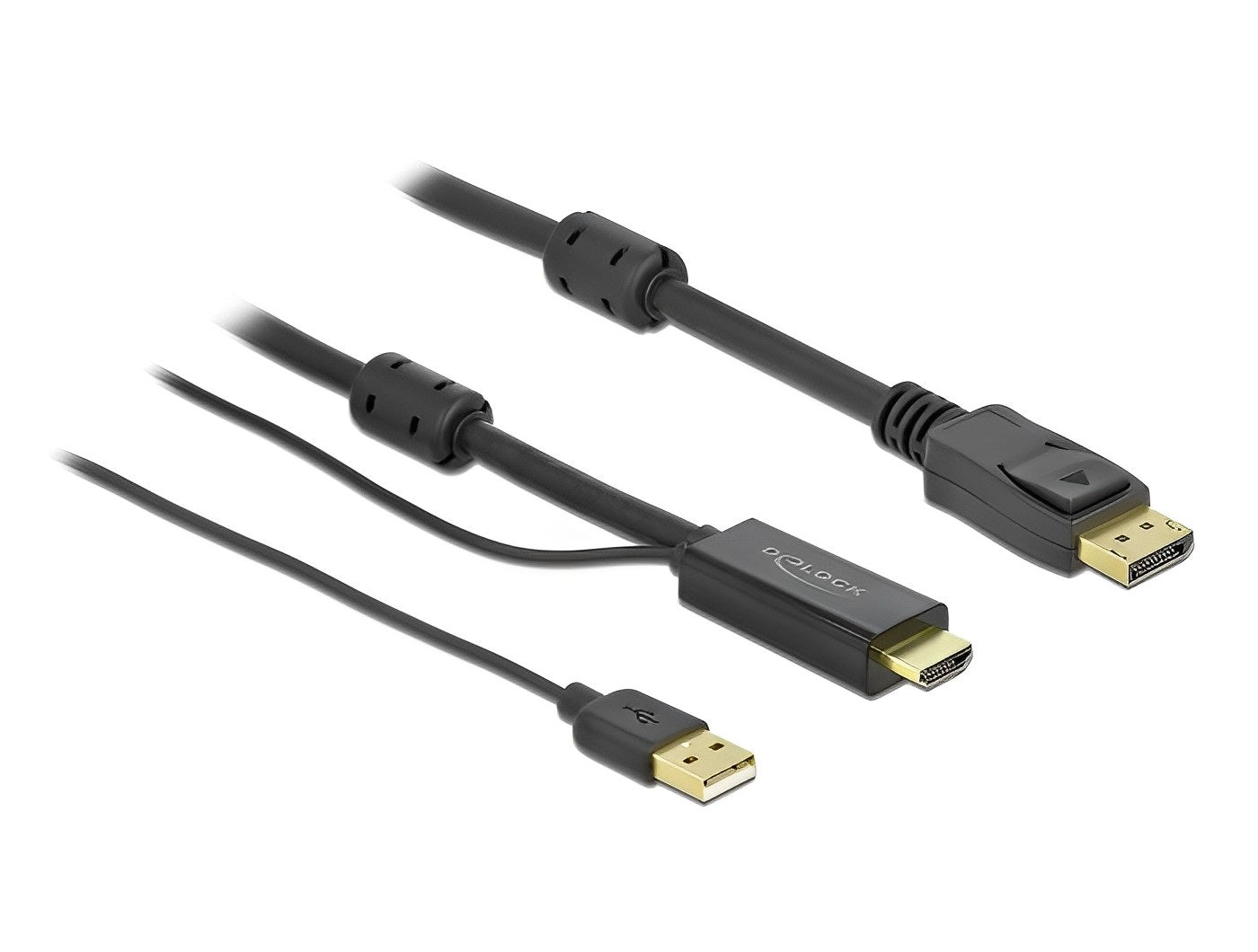 כבל זה של Delock מאפשר חיבור בין התקנים עם יציאת HDMI לבין מסכים, מקרנים או טלוויזיות עם כניסת DisplayPort