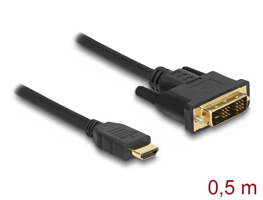 Delock HDMI to DVI 18+1 cable bidirectional 0.5 m - delock.israel