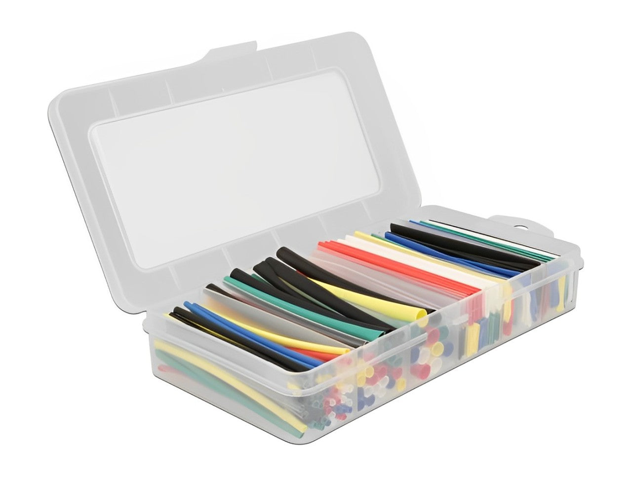 Delock Heat shrink tube assortment box, shrinkage ratio 2:1, assorted colours 196 pieces - delock.israel