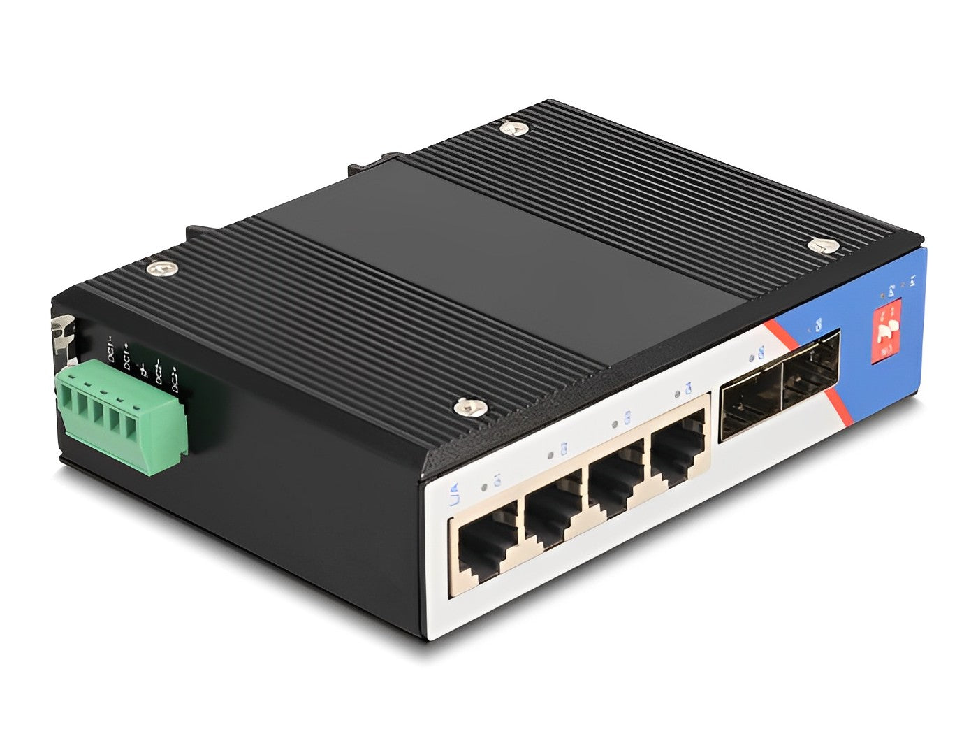 רכזת רשת תעשייתי Industrial Gigabit Ethernet Switch 4 Port RJ45 2 Port SFP for DIN rail - delock.israel