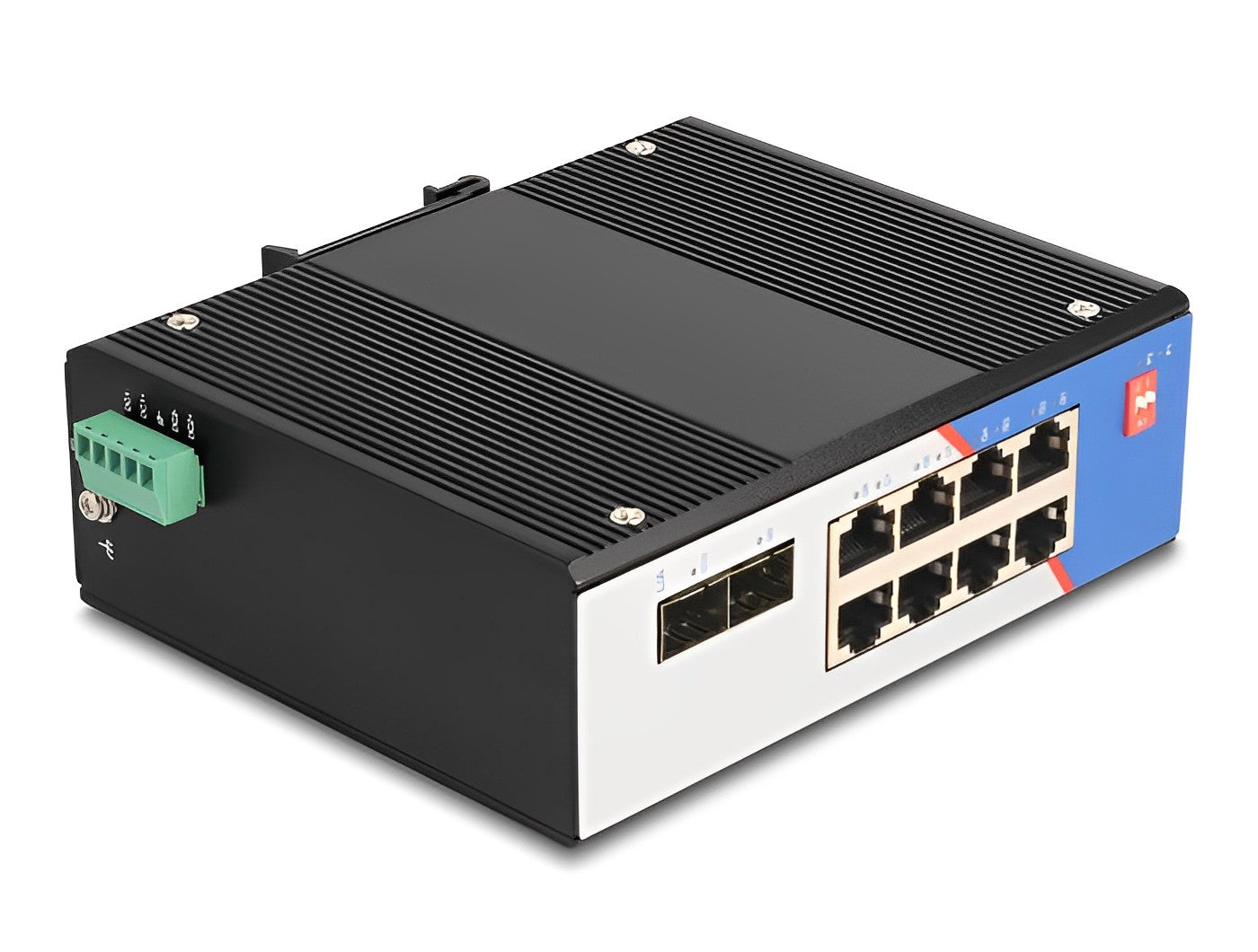 רכזת רשת תעשייתי Industrial Gigabit Ethernet Switch 8 Port RJ45 2 Port SFP for DIN rail - delock.israel