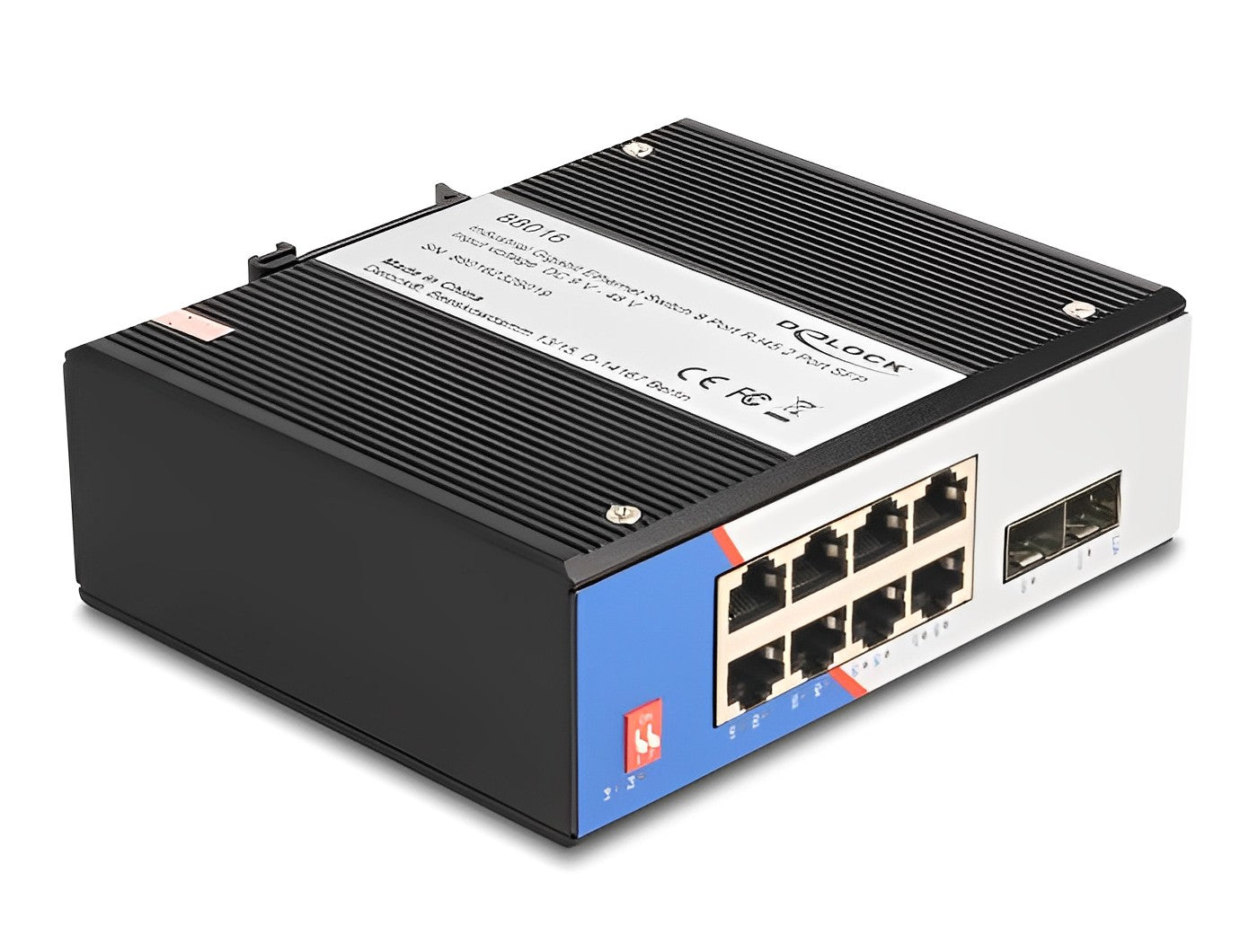 רכזת רשת תעשייתי Industrial Gigabit Ethernet Switch 8 Port RJ45 2 Port SFP for DIN rail - delock.israel