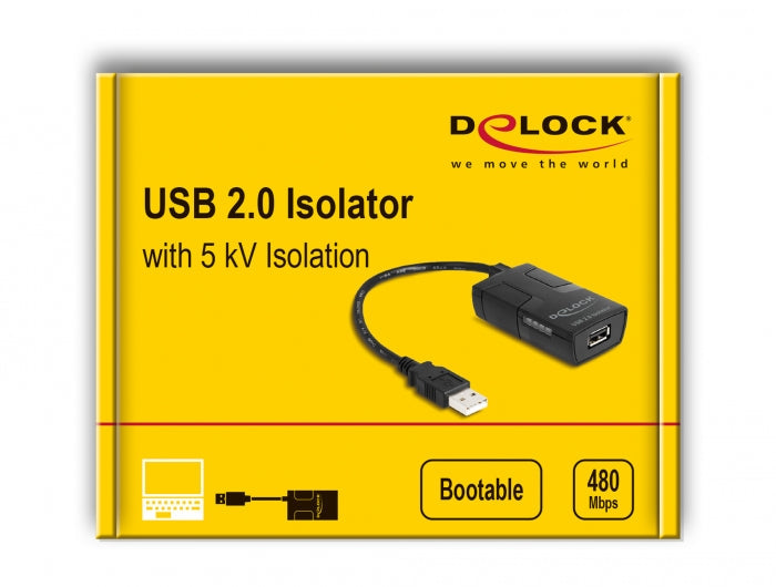 מבודד USB 2.0 עם בידוד 5 קילוואט - delock.israel