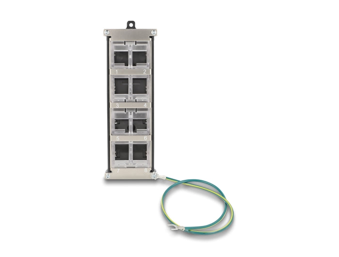 Delock Keystone Holder 8 port tiltable for DIN rail or wall mounting - delock.israel