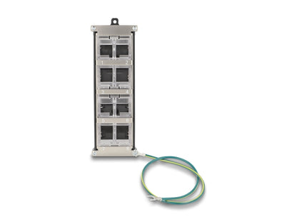 Delock Keystone Holder 8 port tiltable for DIN rail or wall mounting - delock.israel