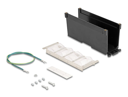 Delock Keystone Holder 8 port tiltable for DIN rail or wall mounting - delock.israel