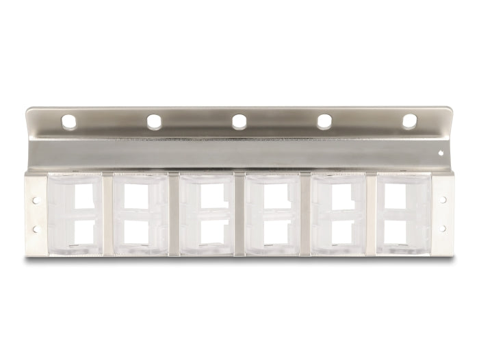 Delock Keystone Holder 12 port tiltable for 10″ and 19″ rack and wall mounting - delock.israel