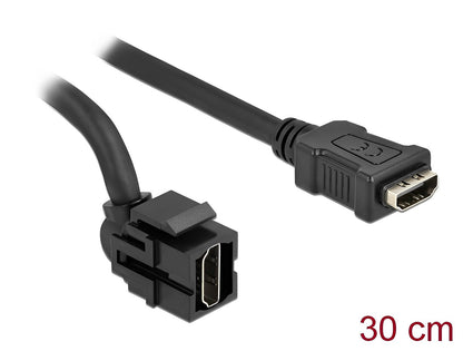 מתאם קיסטון HDMI 4K 250° על כבל 30 ס"מ נ/נ - delock.israel