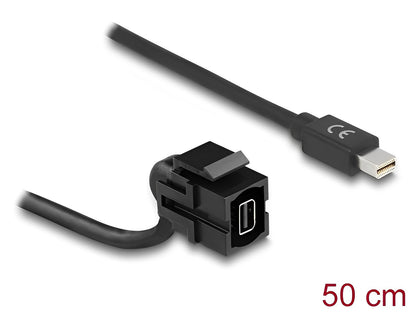 מתאם קיסטון mini DisplayPort 4K 110° על כבל 50 ס"מ ז/נ - delock.israel