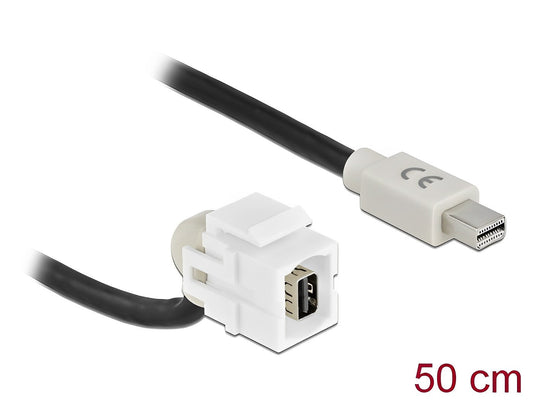 מתאם קיסטון mini DisplayPort 4K 110° על כבל 50 ס"מ ז/נ - delock.israel