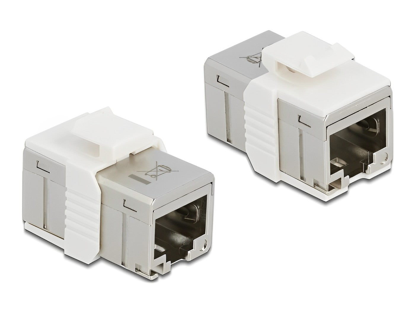 מתאם קיסטון מסוכך קומפקטי RJ45 Cat.6A STP נ/נ - delock.israel