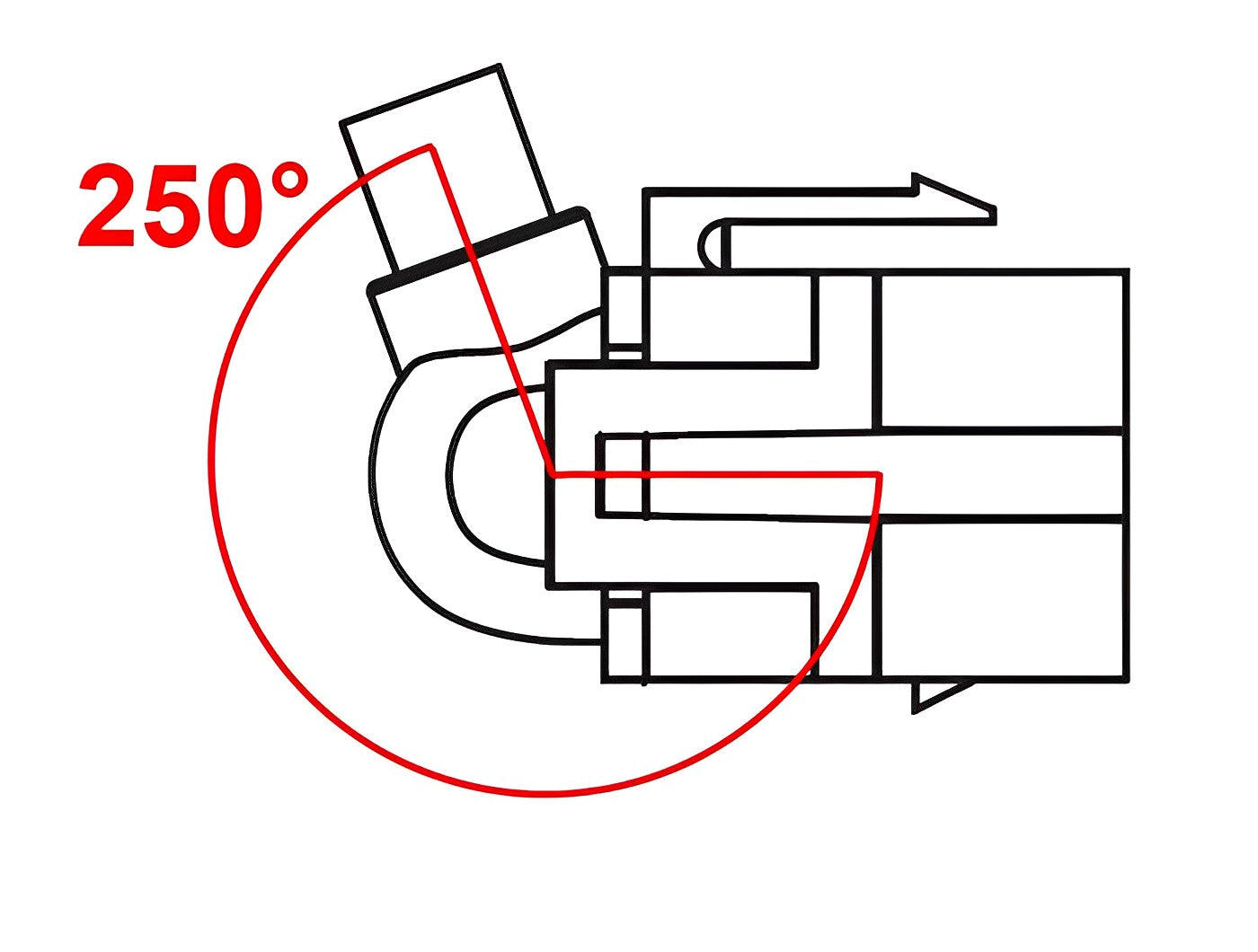 מתאם קיסטון USB-A 3.0 250° על כבל ז/נ צבע שחור - delock.israel