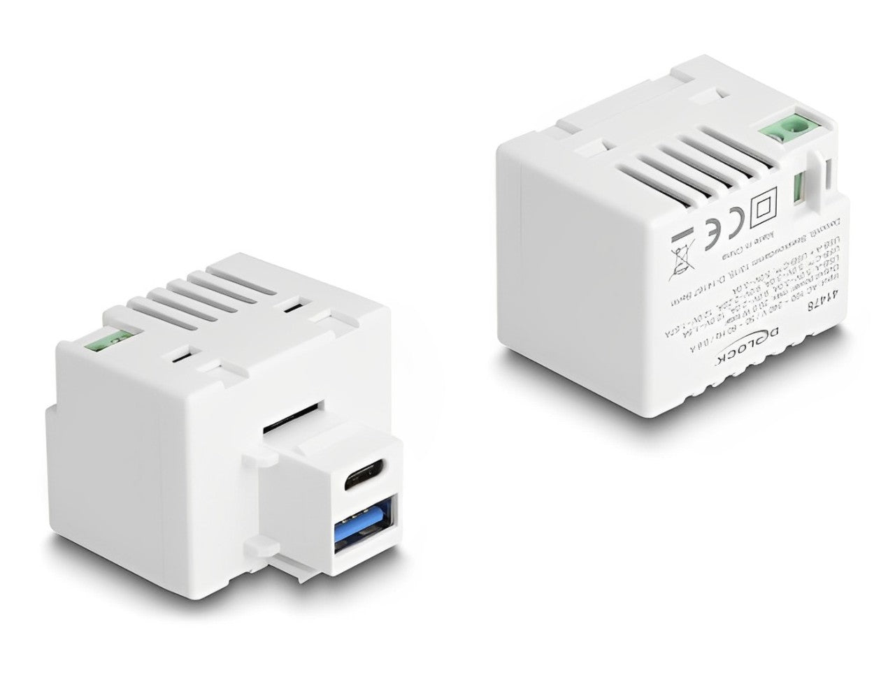 Delock Keystone Module with USB Type-A and USB Type-C™ Charging Port PD 20 W white - delock.israel