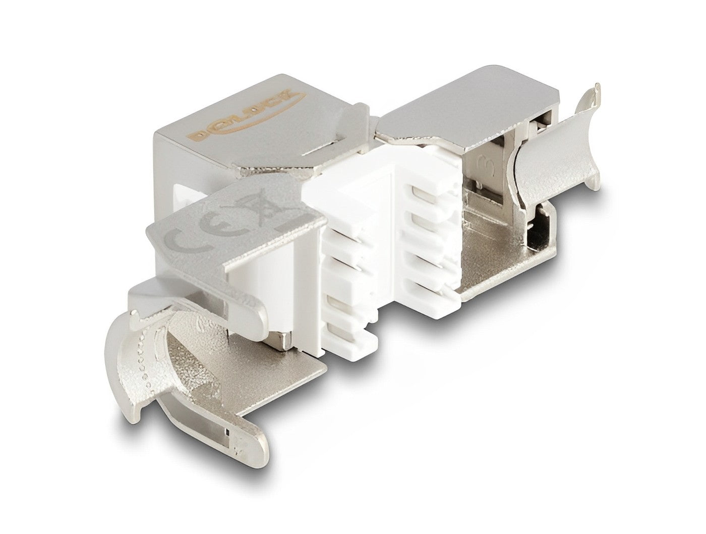 שקע קיסטון מסוכך RJ45 Cat.6A עם כיסוי אבק כחול - delock.israel