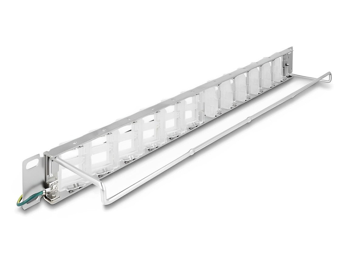 Delock 19″ Keystone Patch Panel with 24 tiltable ports and strain relief - delock.israel